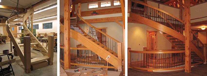 Engineering and testfitting timber frame stairs
