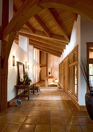 Custom timber frame Entry hall